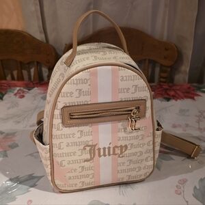 Juicy Couture Tan and Pink Women's Backpack